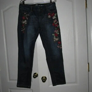NY&Co SOHO Boyfriend Skinny Floral Jeans Size 10